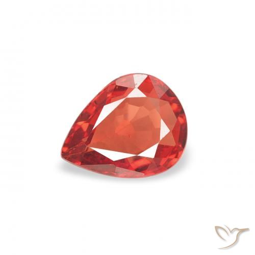 0.37ct Natural vermelho médio Safira, Formato de pêra, VS