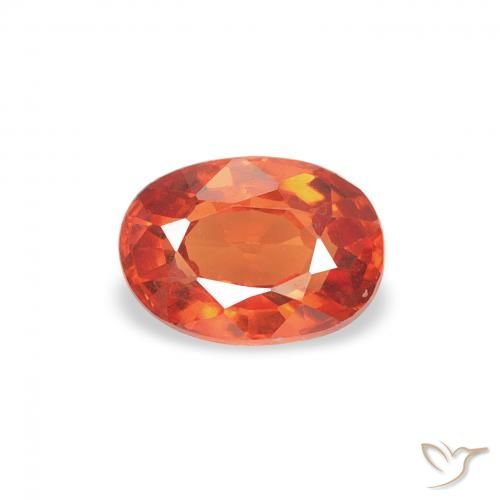 0.55ct Natural laranja avermelhado Safira, oval, VVS-VS