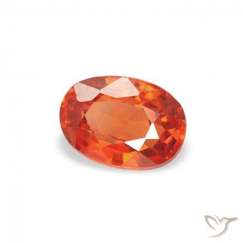 Safira laranja avermelhado Natural 0.55ct, oval, VVS-VS