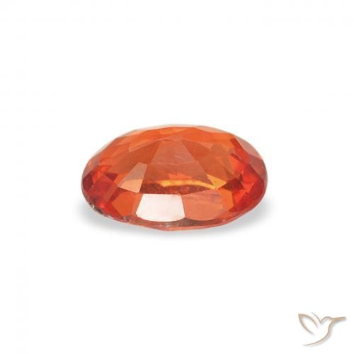 Safira laranja avermelhado Natural 0.55ct, oval, VVS-VS