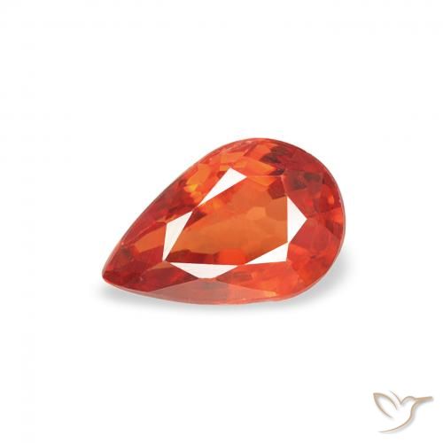 0.50ct Natural laranja avermelhado Safira, Formato de pêra, VS