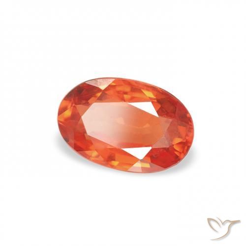 Safira Laranja Médio Natural 0.71ct, oval, VS