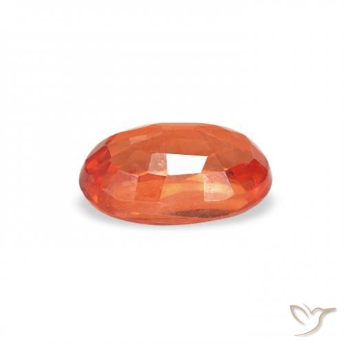 Safira Laranja Médio Natural 0.71ct, oval, VS