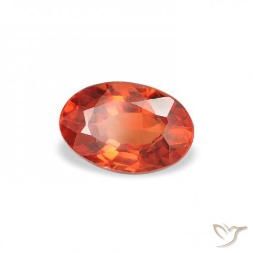 Safira laranja avermelhado Natural 0.62ct, oval, VS