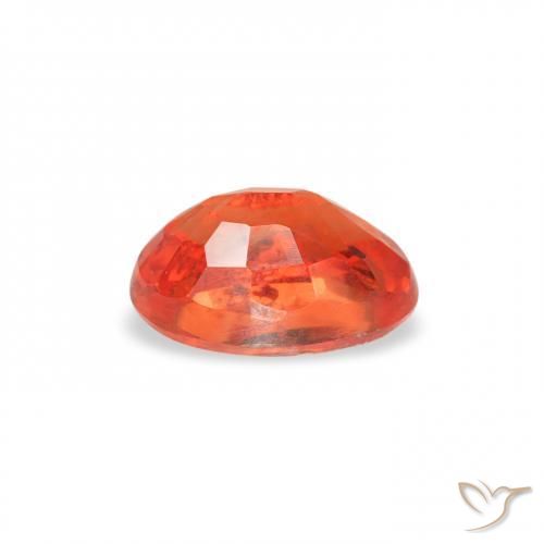 Safira laranja avermelhado Natural 0.62ct, oval, VS
