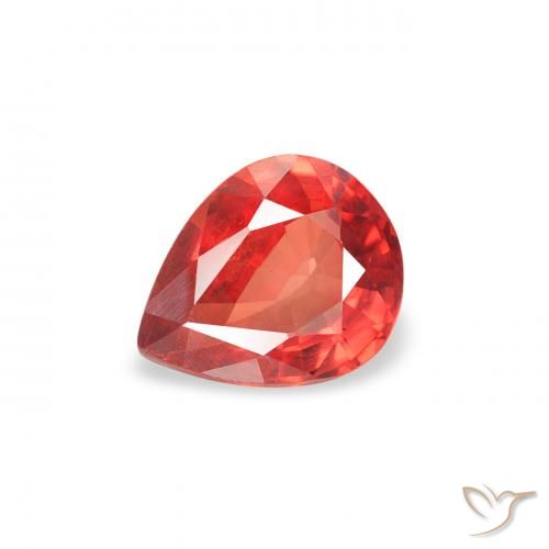 0.41ct Natural vermelho intenso Safira, Formato de pêra, VS