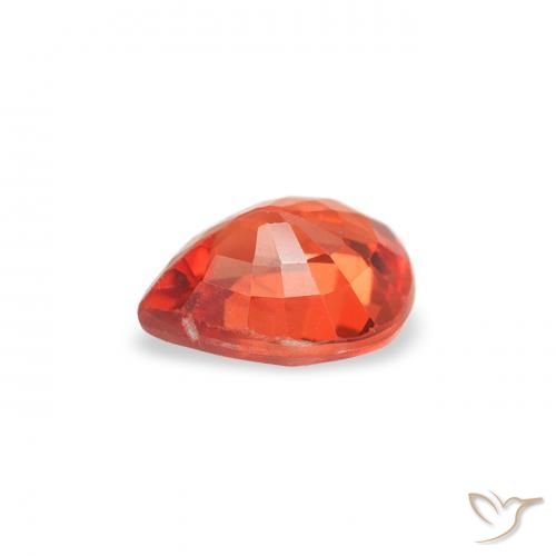 Safira vermelho intenso Natural 0.46ct, Formato de pêra, VS