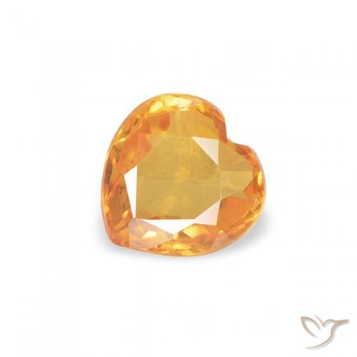 0.38ct Natural Laranja Médio Safira, Coração, VVS
