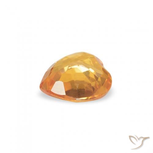 Safira Laranja Médio Natural 0.38ct, Coração, VVS