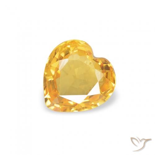 0.41ct Natural ouro médio Safira, Coração, VVS