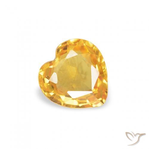 Safira ouro médio Natural 0.41ct, Coração, VVS
