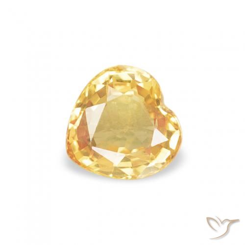 0.43ct Natural Ouro Safira, Coração, VVS