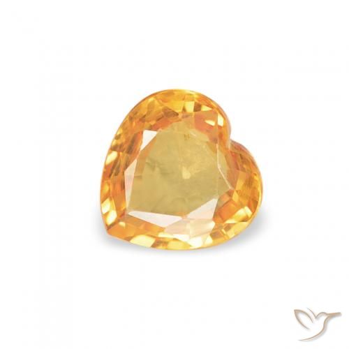 0.39ct Natural Medium Light-Orange Safira, Coração, VVS
