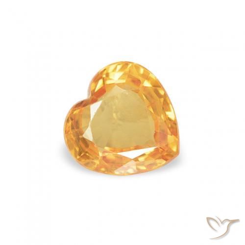 Safira Medium Light-Orange Natural 0.39ct, Coração, VVS