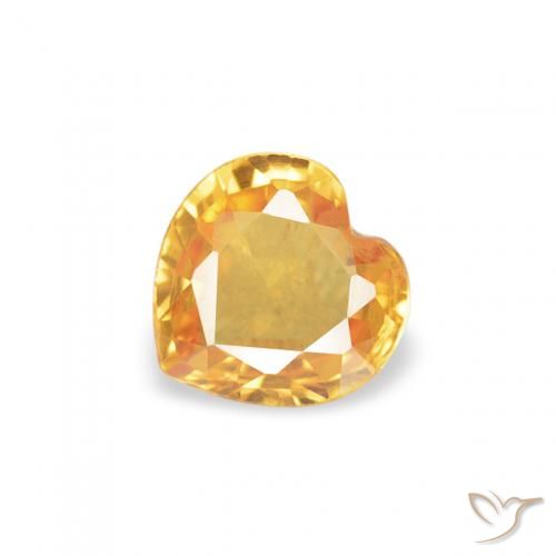 0.35ct Natural Medium Dark-Golden Safira, Coração, VVS