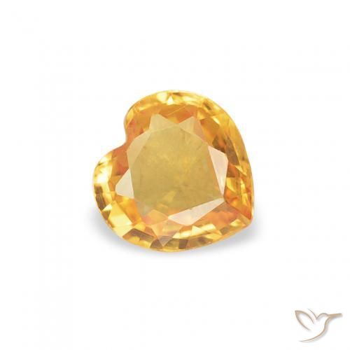 Safira Medium Dark-Golden Natural 0.35ct, Coração, VVS