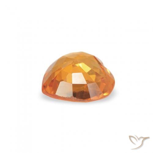 Safira Laranja Médio Natural 0.41ct, Coração, VVS