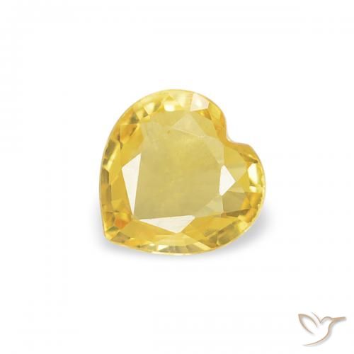 0.30ct Natural Amarelo Toscana Safira, Coração, VVS