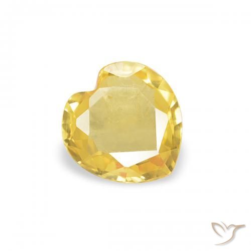 Safira Laranja Dourada Natural 0.31ct, Coração, VVS