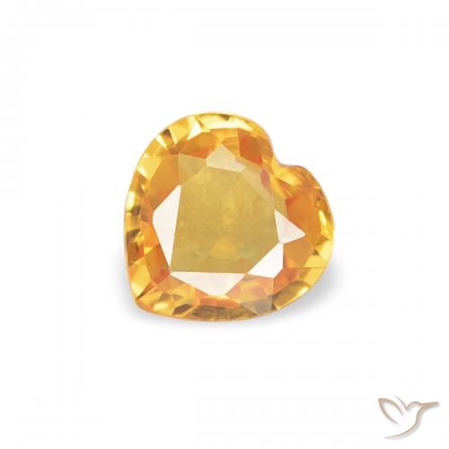 0.31ct Natural Dourado médio Safira, Coração, VVS