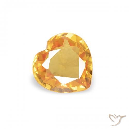 Safira Dourado médio Natural 0.31ct, Coração, VVS