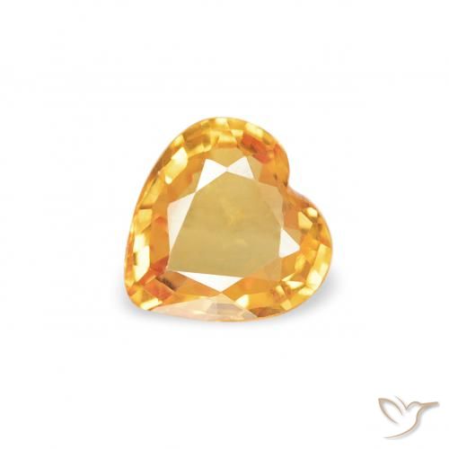 0.31ct Natural mel de laranja Safira, Coração, VVS