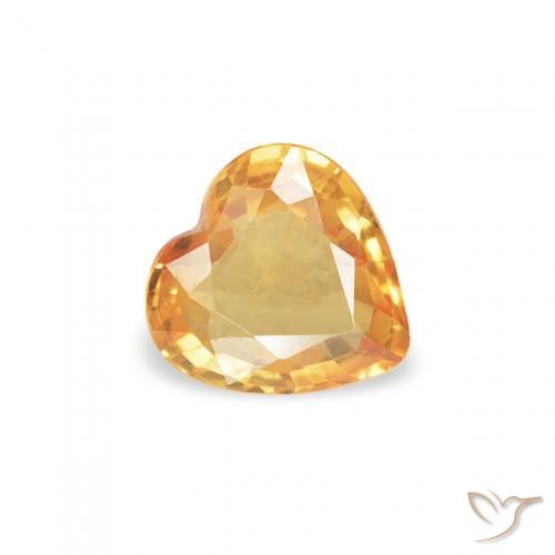 Safira mel de laranja Natural 0.31ct, Coração, VVS