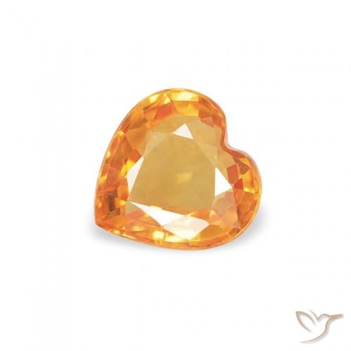0.40ct Natural Laranja Médio Safira, Coração, VVS