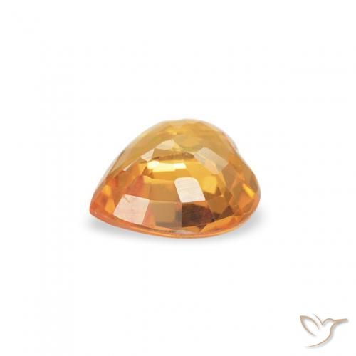 Safira Laranja Médio Natural 0.40ct, Coração, VVS