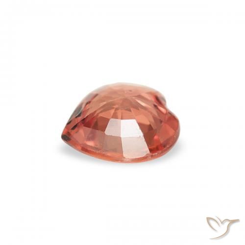 Safira Laranja Vermelho Natural 0.30ct, Coração, VS