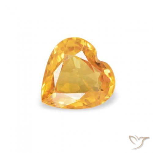 0.43ct Natural Laranja-Ouro Safira, Coração, VS
