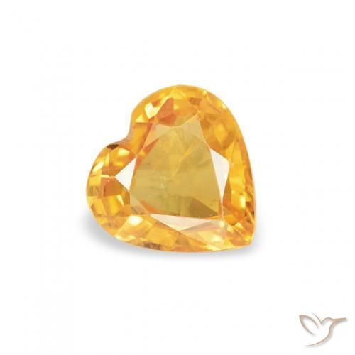 Safira Laranja-Ouro Natural 0.43ct, Coração, VS