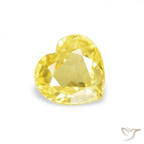 0.39ct Natural Medium Light-Yellow Safira, Coração, VS