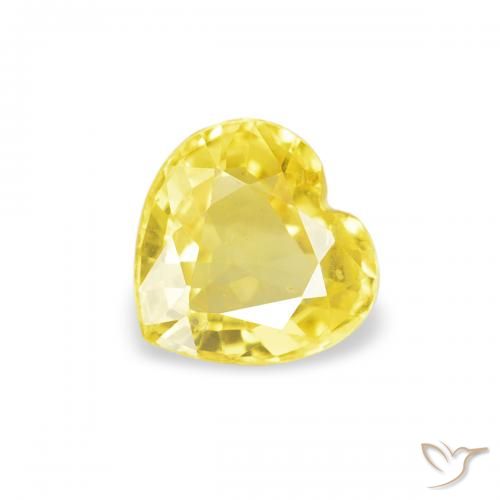 Safira Medium Light-Yellow Natural 0.39ct, Coração, VS