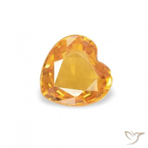 0.46ct Natural Laranja Médio Safira, Coração, VS