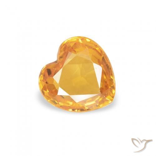 Safira Laranja Médio Natural 0.46ct, Coração, VS