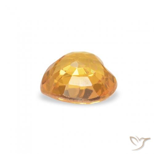 Safira Laranja Médio Natural 0.46ct, Coração, VS