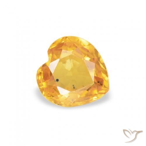 Safira ouro brilhante Natural 0.44ct, Coração, VS