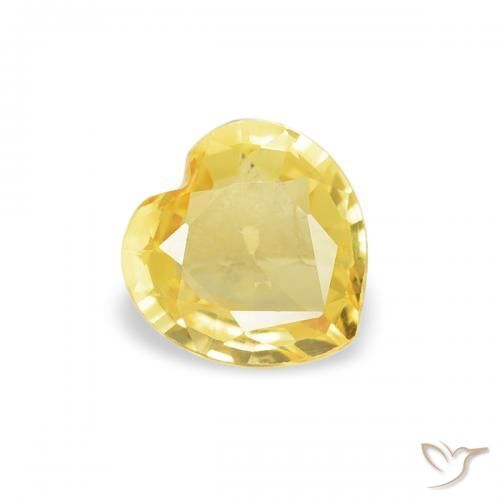 Safira Amarelo Toscana Natural 0.35ct, Coração, VS