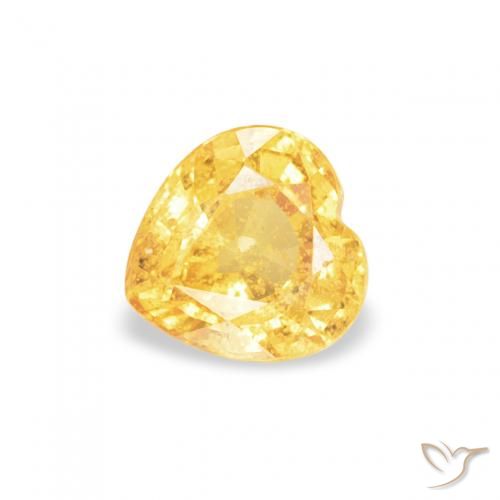 0.47ct Natural Dourado médio Safira, Coração, VS-SI