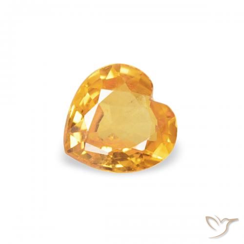 0.29ct Natural Laranja Médio Safira, Coração, VS
