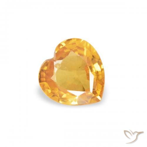 Safira Laranja Médio Natural 0.29ct, Coração, VS