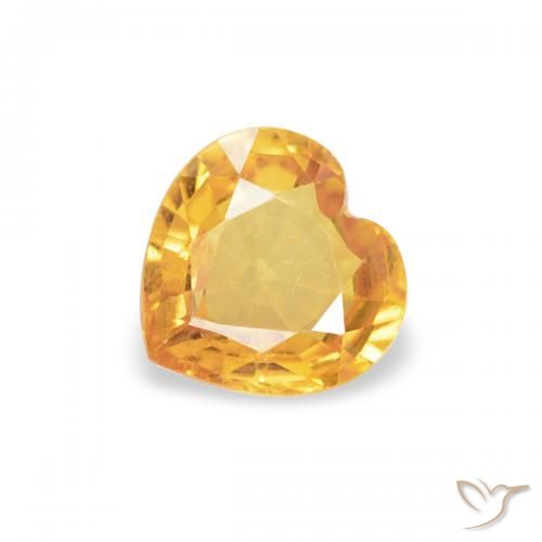 0.42ct Natural Laranja-Ouro Safira, Coração, VS