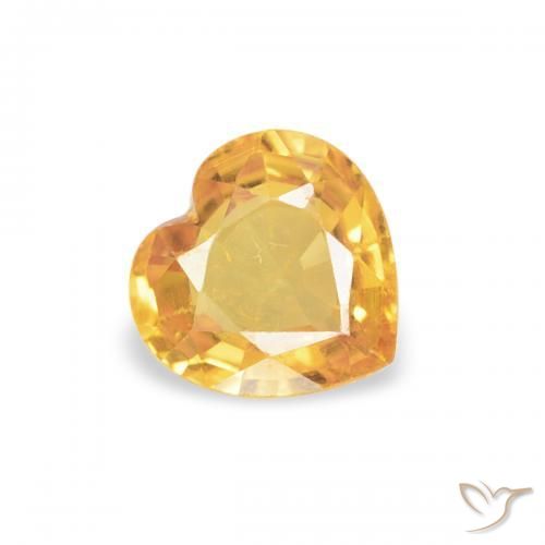 Safira Laranja-Ouro Natural 0.42ct, Coração, VS