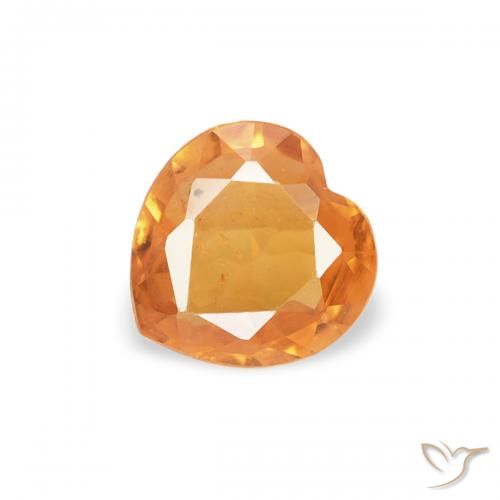 0.33ct Natural Laranja Médio Safira, Coração, VS
