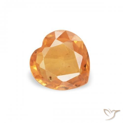 Safira Laranja Médio Natural 0.33ct, Coração, VS
