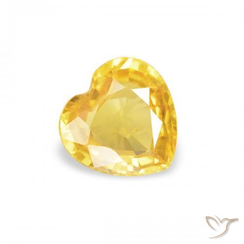 0.34ct Natural Amarelo Toscana Safira, Coração, VS