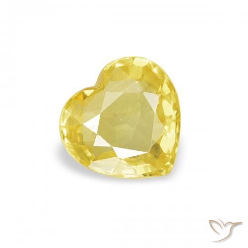 Safira Amarelo Natural 0.38ct, Coração, VVS-VS