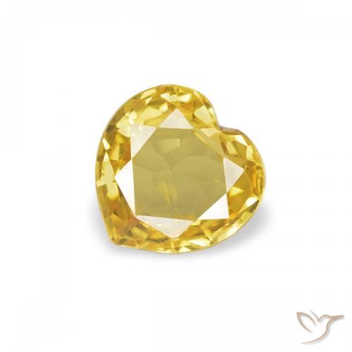 0.36ct Natural Mel amarelo Safira, Coração, VVS-VS