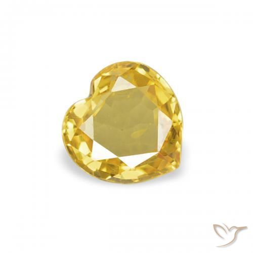 Safira Mel amarelo Natural 0.36ct, Coração, VVS-VS